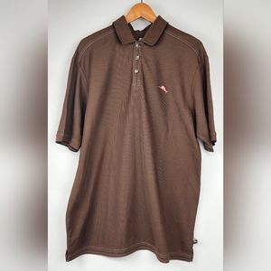 Tommy Bahama brown men size large polo shirt